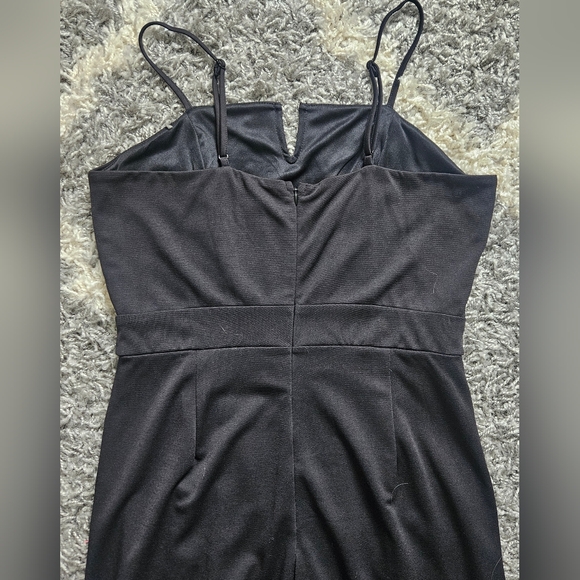 Black Spaghetti Strap Slit Leg Jumpsuit- Size M NWOT - Picture 6 of 7